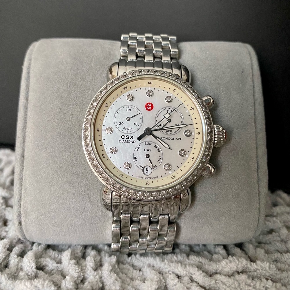 Authentic Michele CSX Diamond, Mother-Of-Pearl